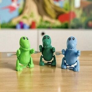 Set Of 3 Spritz Wind-Up Walking T-Rex Dinosaur Toys Excellent Condition